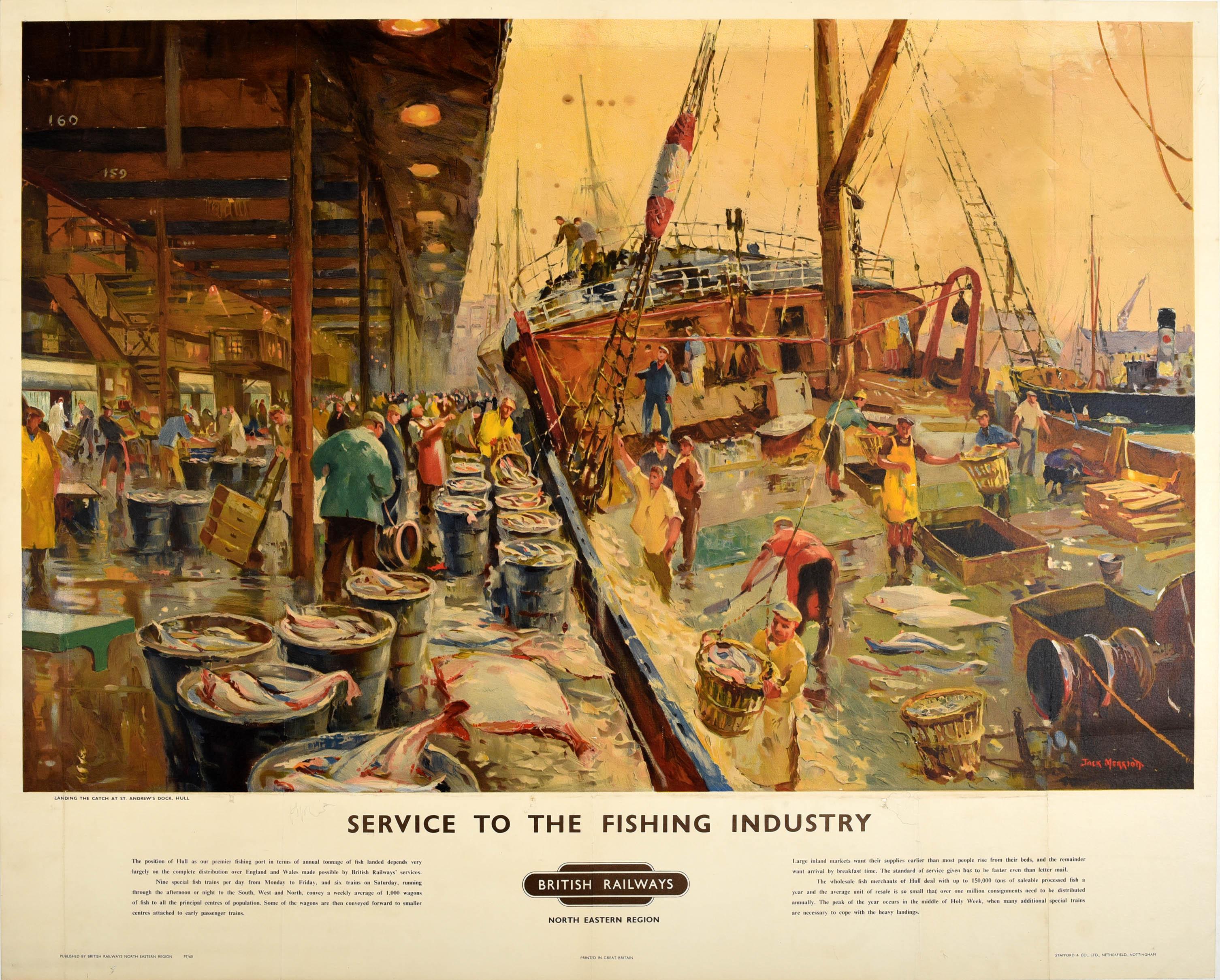 Jack Merriott Print - Original Vintage British Railways Poster Service To The Fishing Industry Trains
