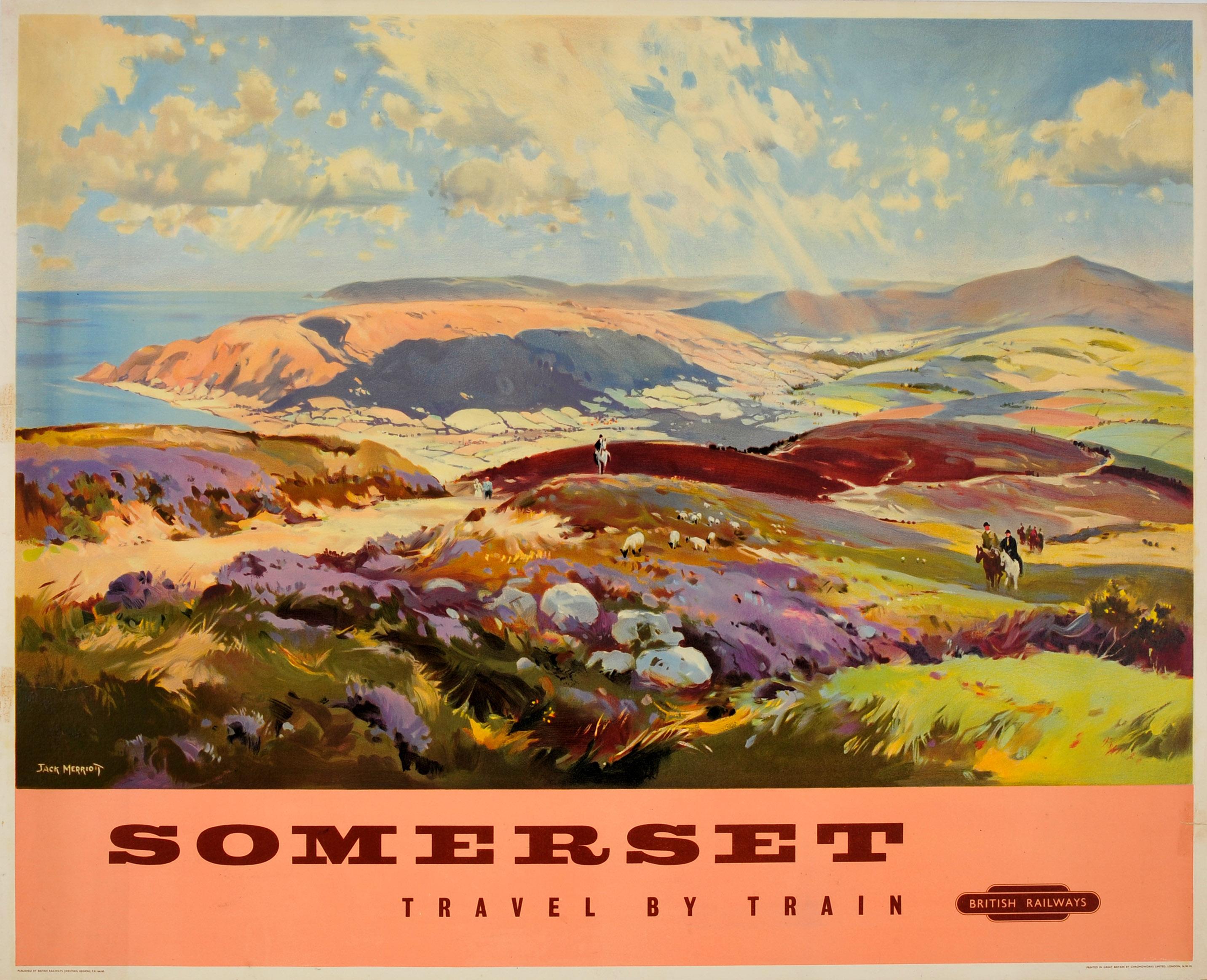 Jack Merriott Print - Original Vintage British Railways Poster Somerset Travel By Train Painting View