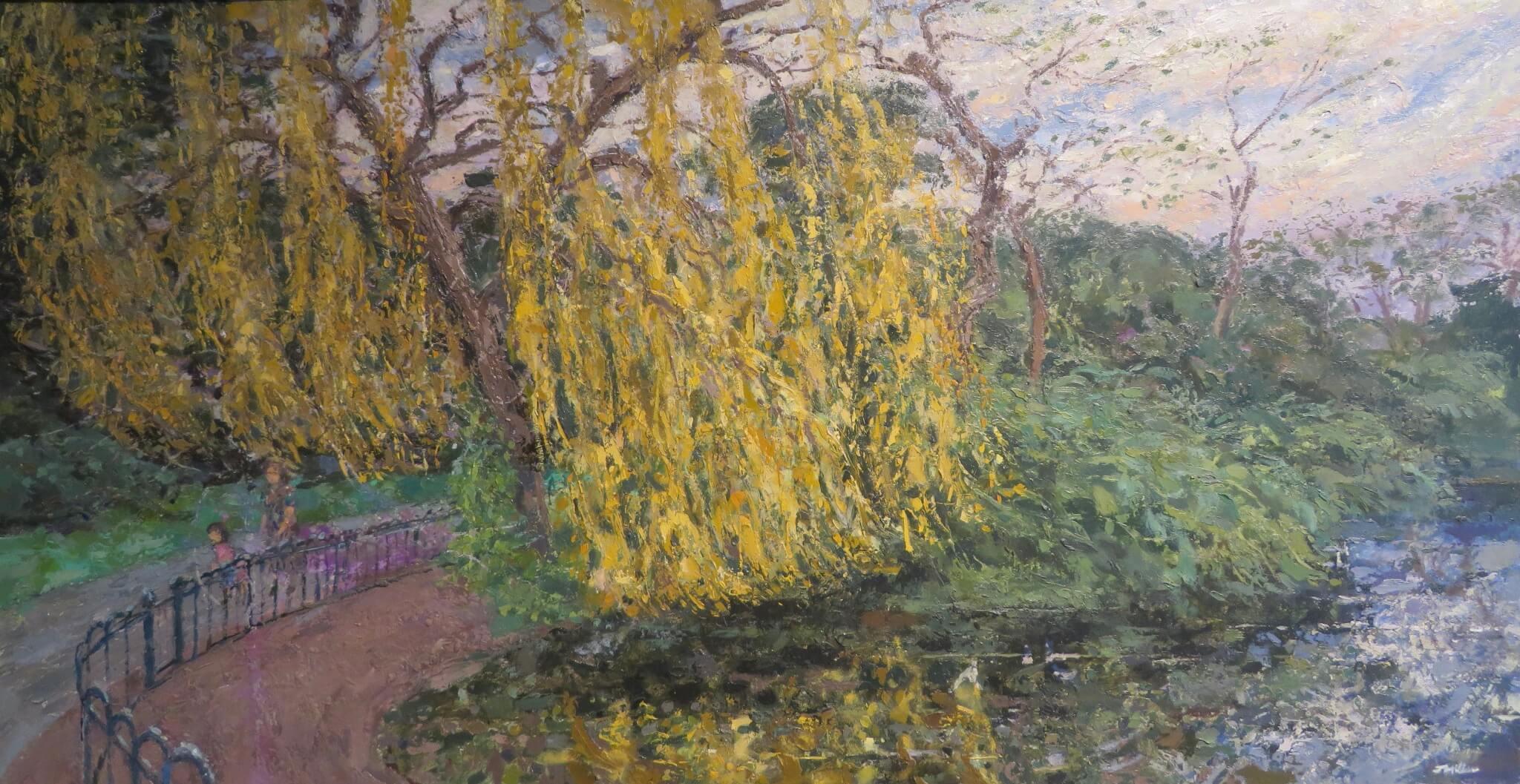 Jack E Millar NEAC - Grande peinture à l'huile impressionniste SPRING DULWICH PARK LONDON 5