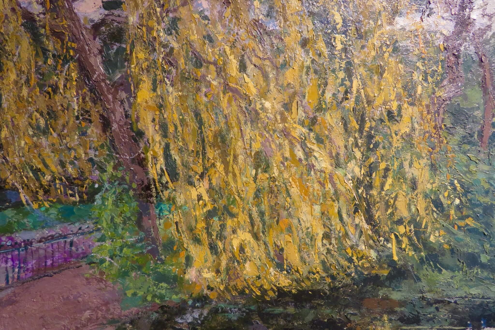 Jack E Millar NEAC - Grande peinture à l'huile impressionniste SPRING DULWICH PARK LONDON 1