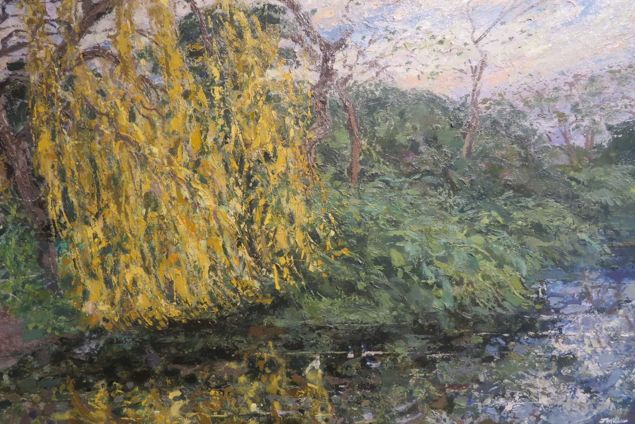 Jack E Millar NEAC - Grande peinture à l'huile impressionniste SPRING DULWICH PARK LONDON 2