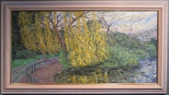 Jack E Millar NEAC - Grande peinture à l'huile impressionniste SPRING DULWICH PARK LONDON