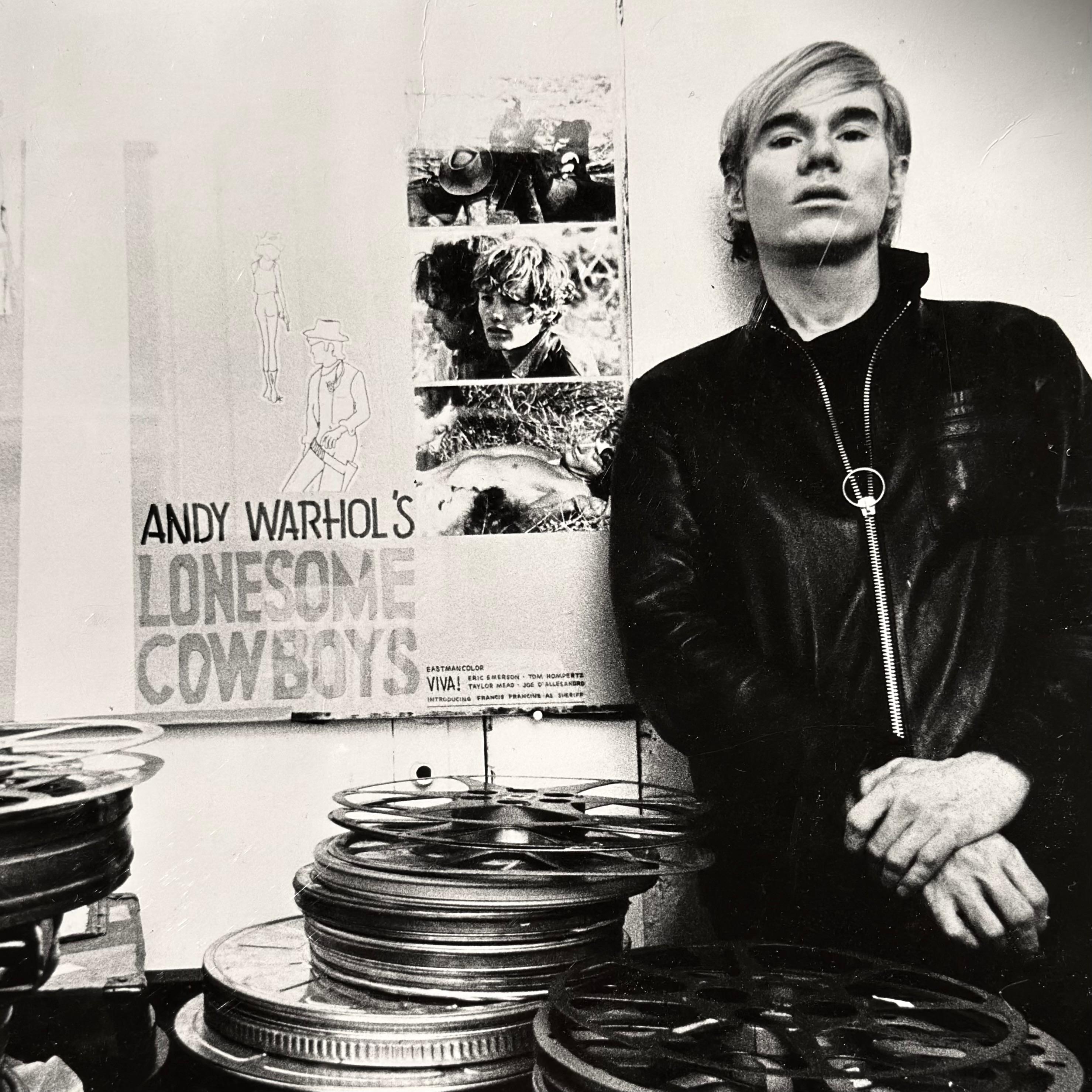 Jack Mitchell, Andy Warhol as Filmmaker, Black and White Photograph, 1968 In Good Condition For Sale In Brooklyn, NY