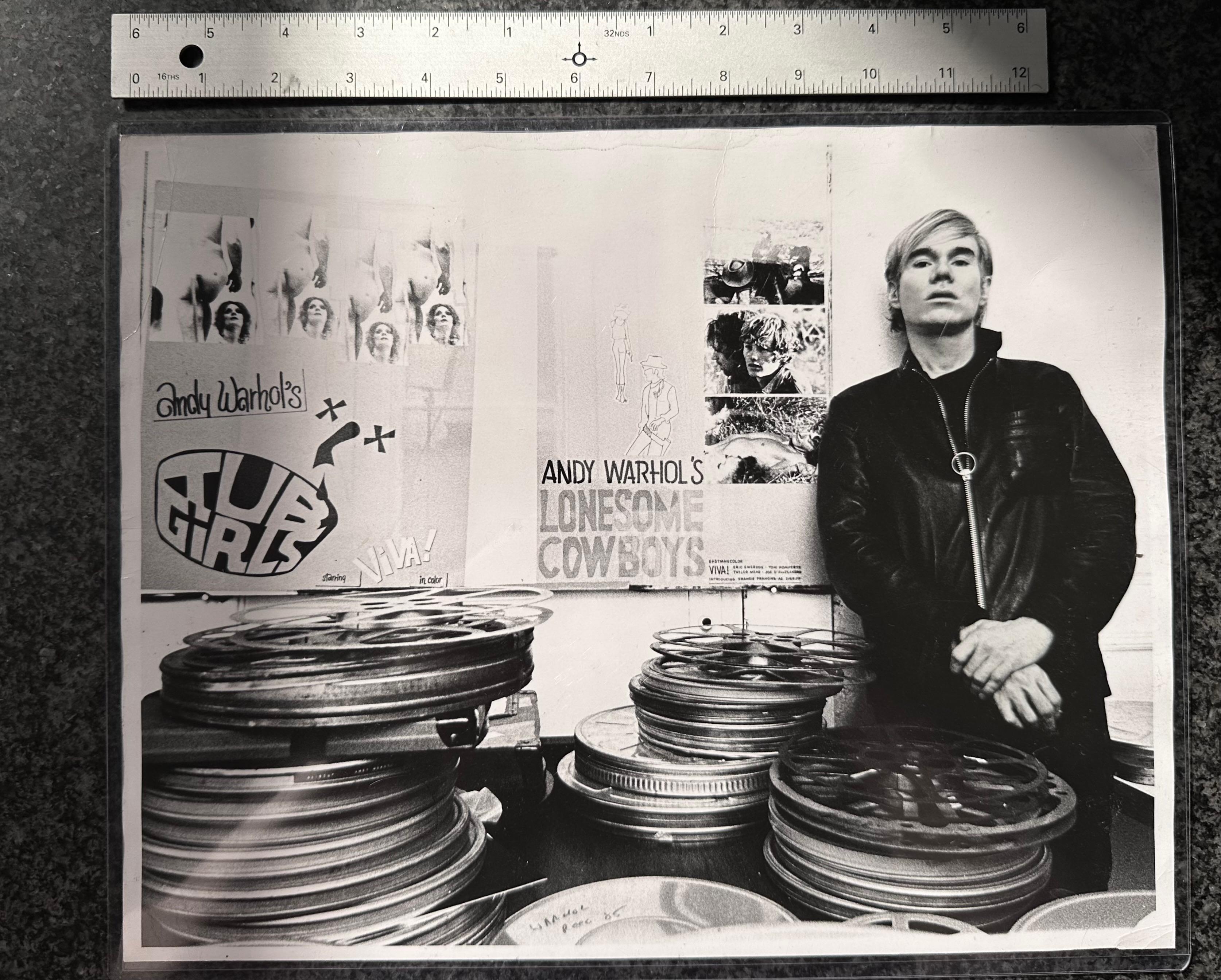 20th Century Jack Mitchell, Andy Warhol as Filmmaker, Black and White Photograph, 1968 For Sale