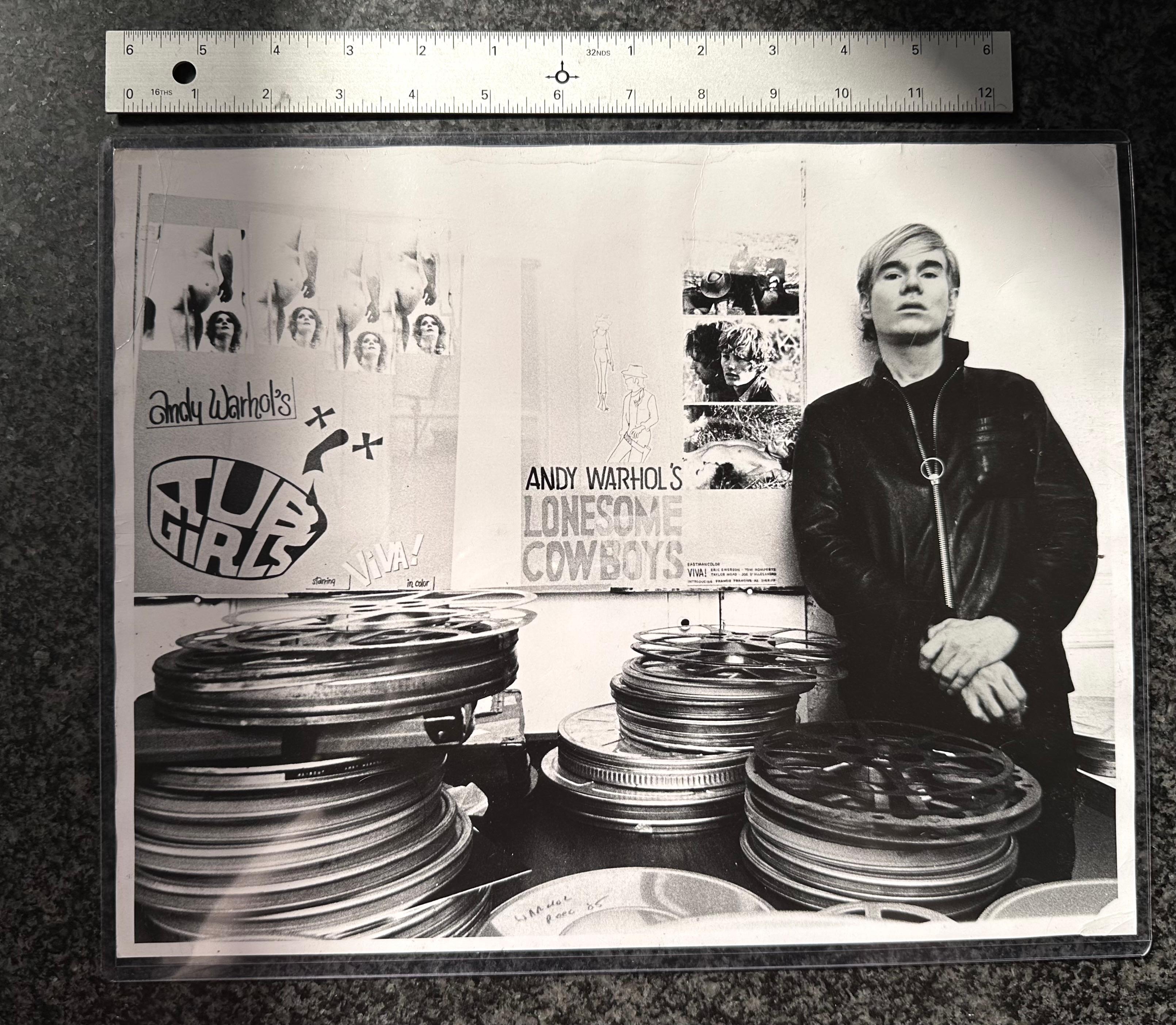 Paper Jack Mitchell, Andy Warhol as Filmmaker, Black and White Photograph, 1968 For Sale