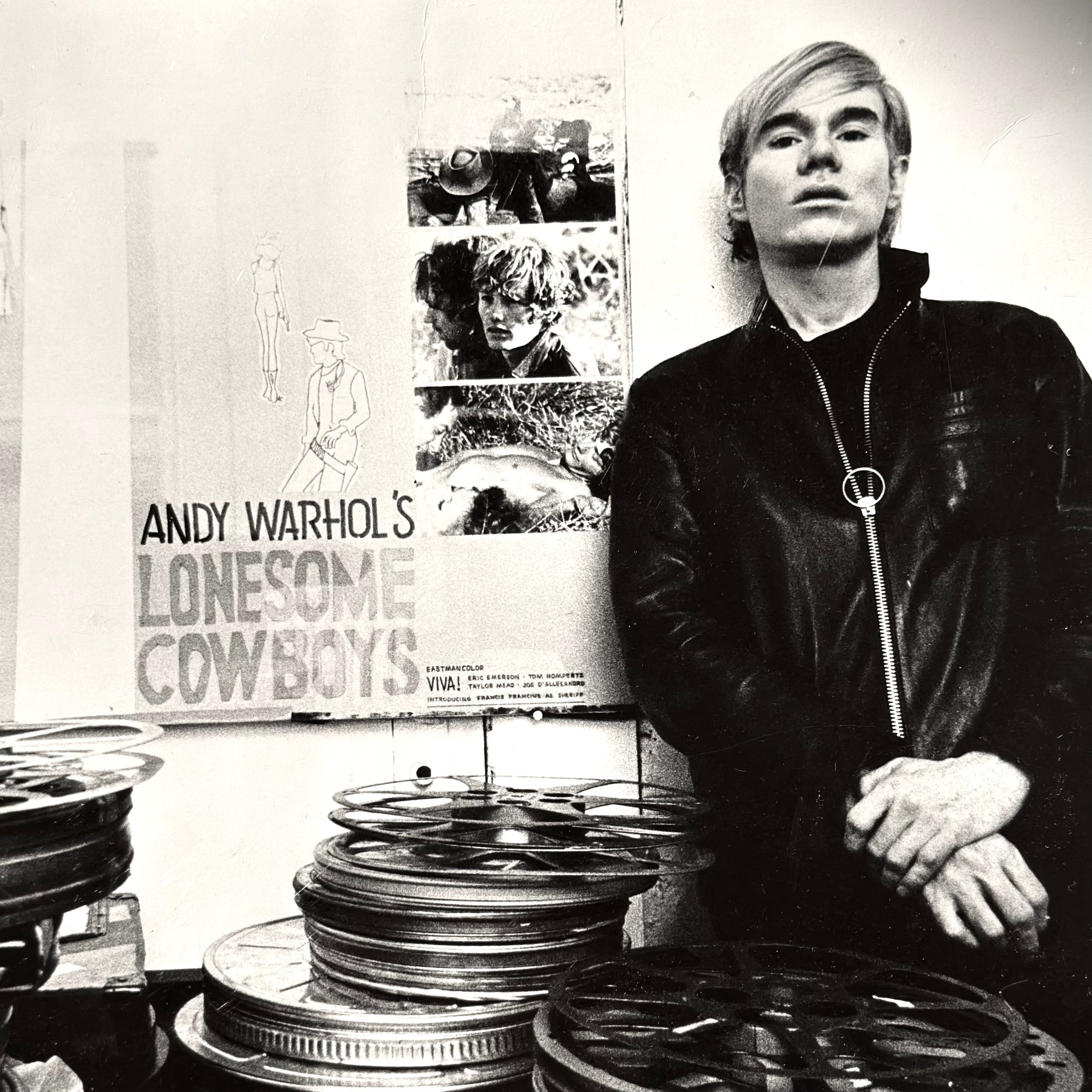 Jack Mitchell, Andy Warhol as Filmmaker, Black and White Photograph, 1968 For Sale