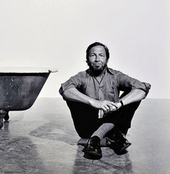 16 x 20" Artist Robert Rauschenberg at MOMA with 'Sor Aqua', signed by Mitchell