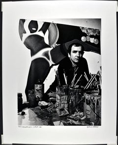 Vintage 16 x 20"  Artist Tom Wesselmann in his New York Studio, signed by Jack Mitchell