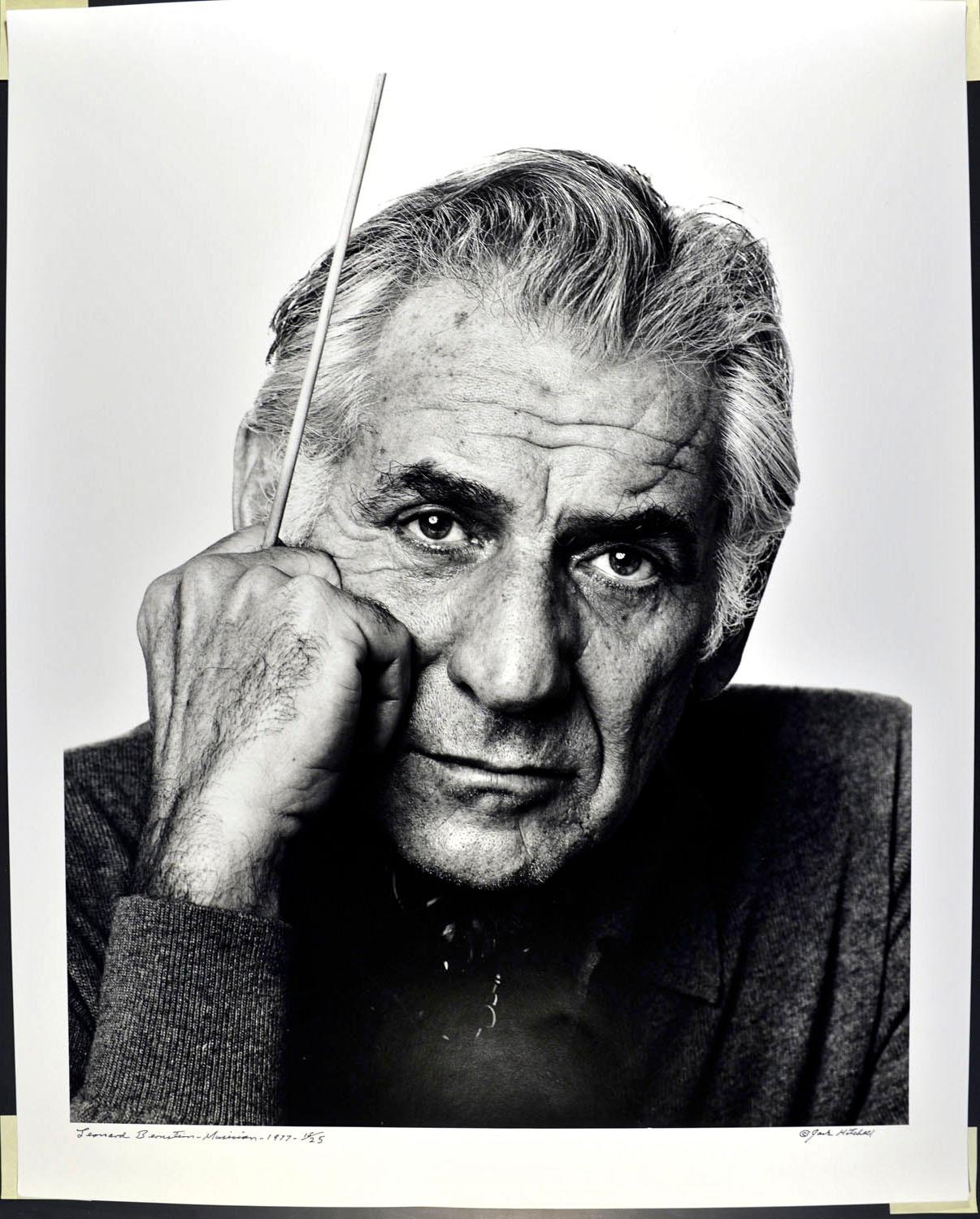16 x 20" Composer/conductor Leonard Bernstein, signed by Jack Mitchell