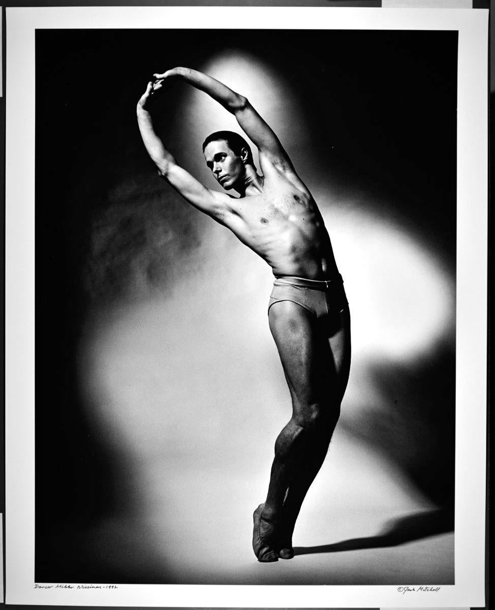 Jack Mitchell Black and White Photograph - 16 x 20" Finnish ballet dancer Mikko Nissinen performing, signed by Mitchell