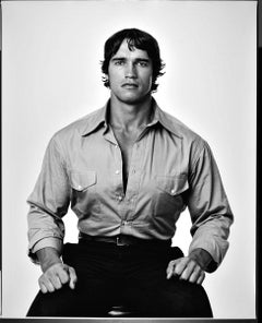 Vintage 16 x 20" professional bodybuilder Arnold Schwarzenegger, signed by Jack Mitchell