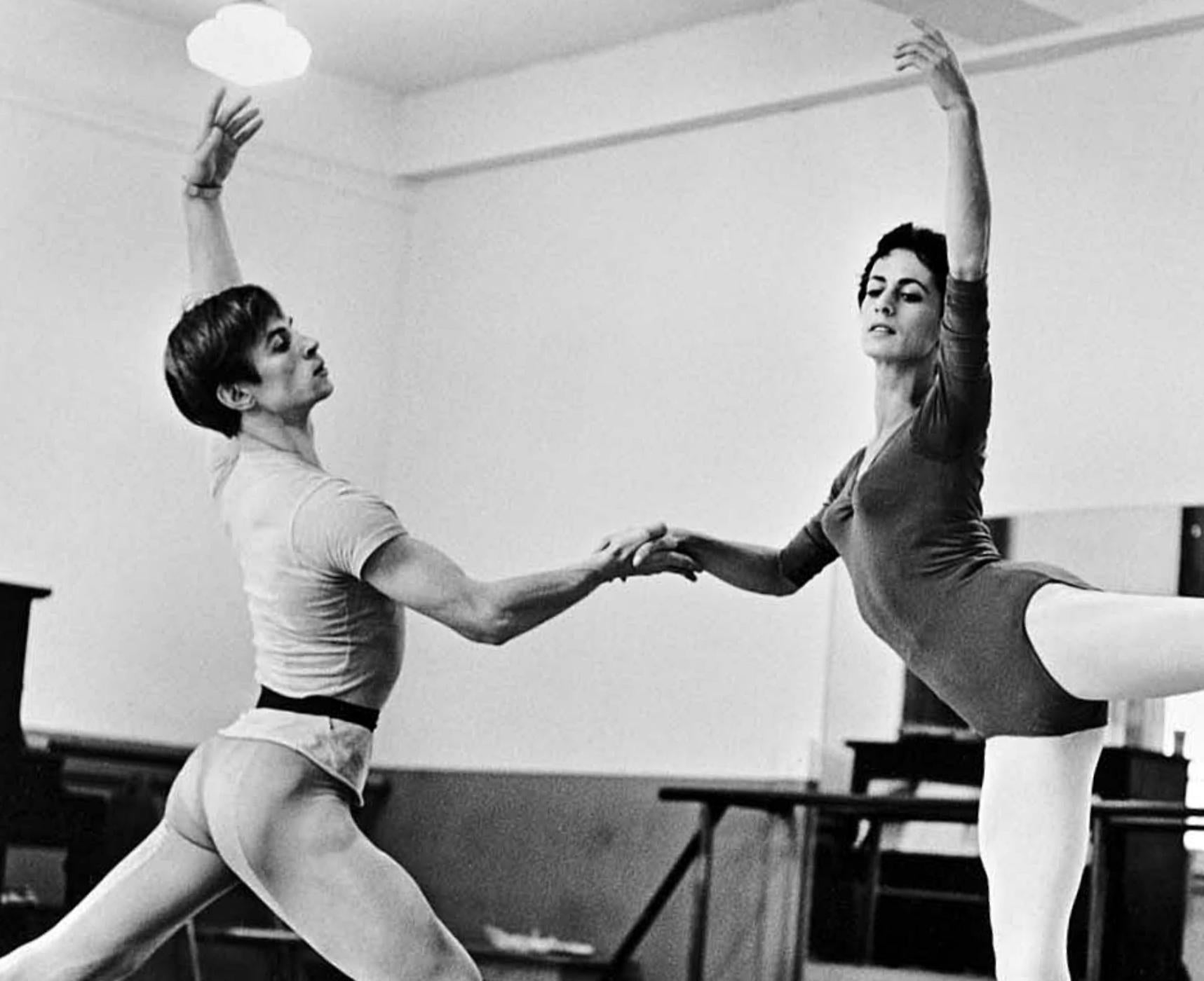 ABT  Dancer Lupe Serrano & Rudolph Nureyev Rehearsing for Television, Signed - Photograph by Jack Mitchell