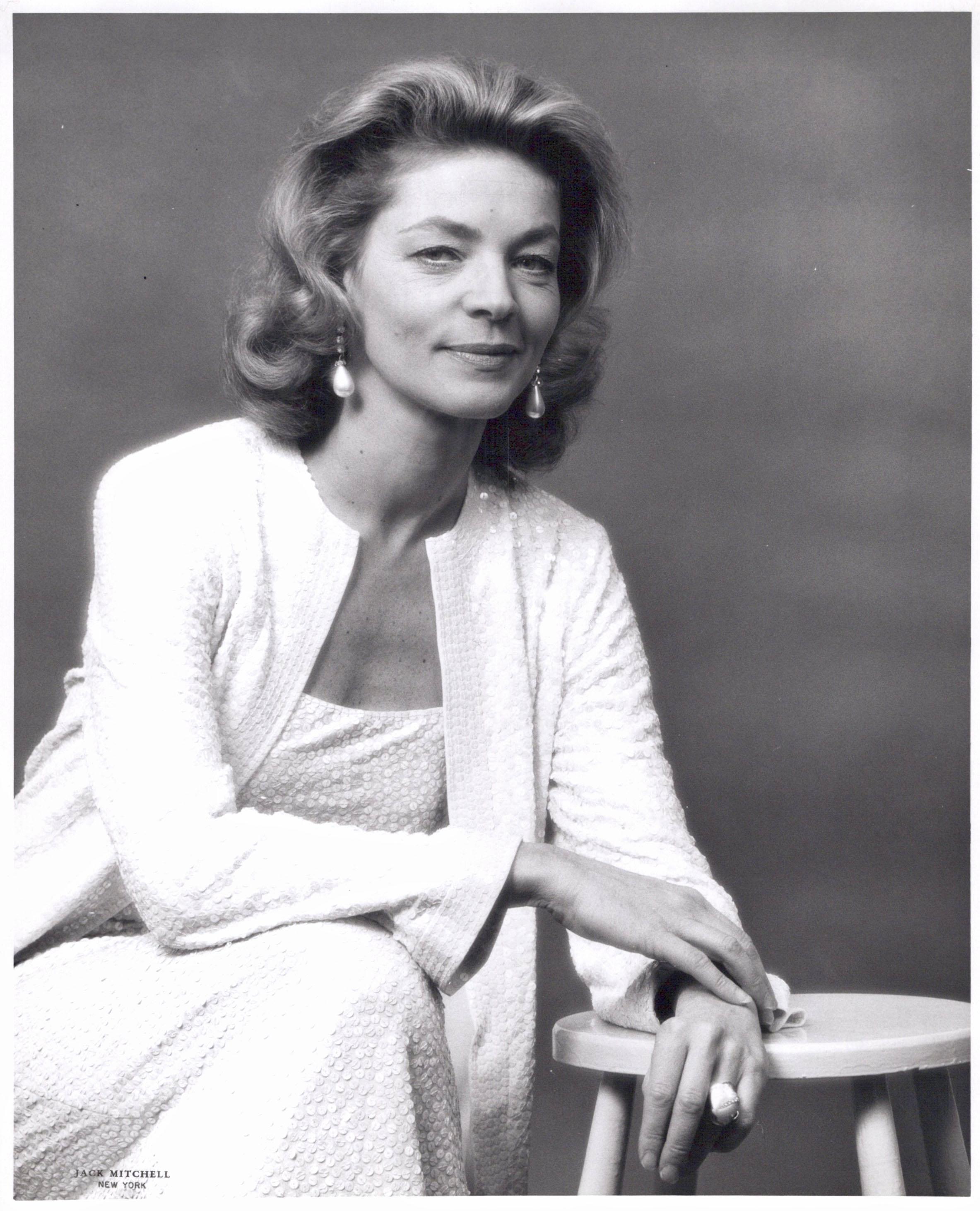 Jack Mitchell Black and White Photograph - Academy Award-winning actress Lauren Bacall