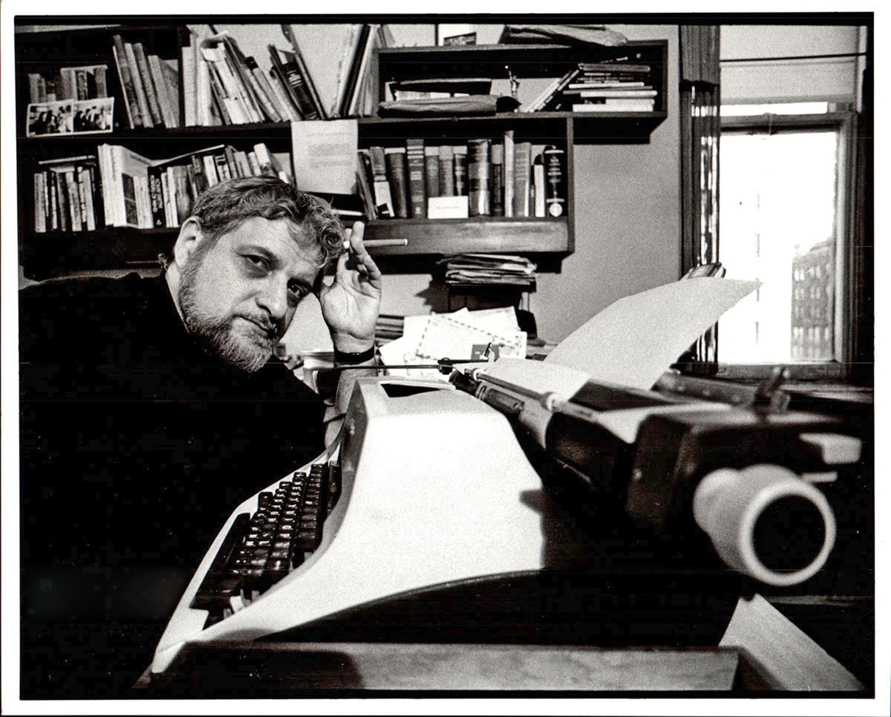 Academy Award-Winning Dramatist/Screenwriter Paddy Chayefsky - Set of 3 8 x 10's - Gray Black and White Photograph by Jack Mitchell