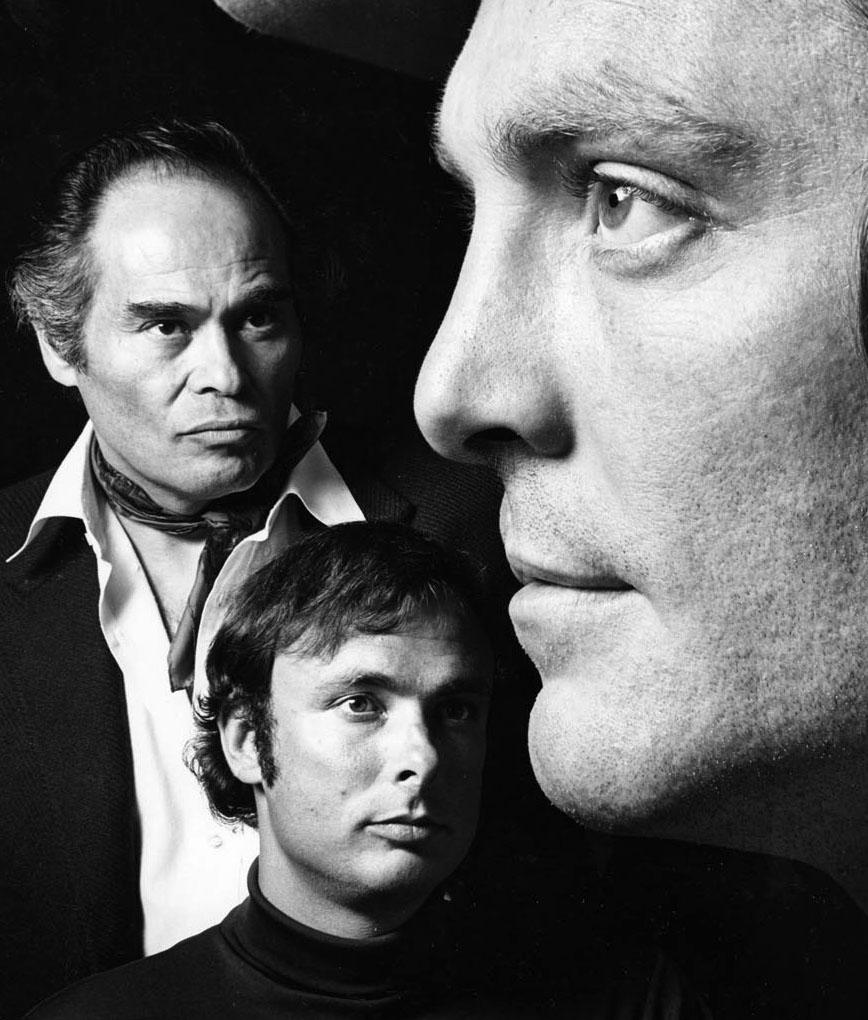Actor Stacey Keach, director Gene Frankel, and playwright Arthur Kopit  - Photograph by Jack Mitchell