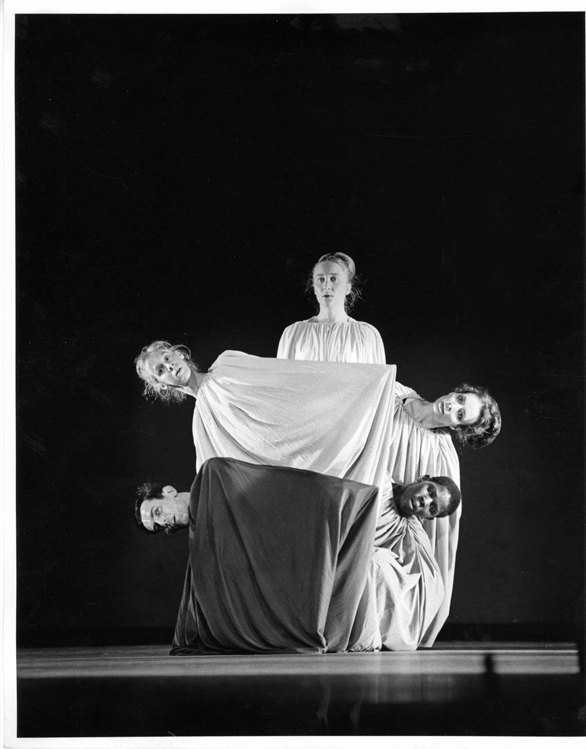 Jack Mitchell Black and White Photograph - Alwin Nikolais Modern Dance Company Performing 'Imago'