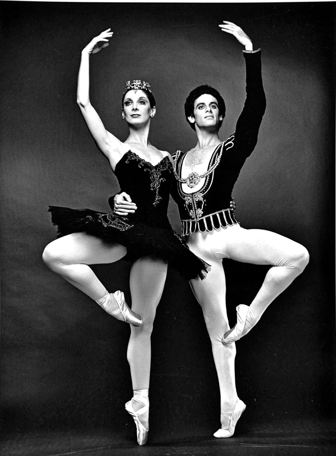 Jack Mitchell Black and White Photograph - American Ballet Theater principal dancers Cynthia Gregory and Fernando Bujones