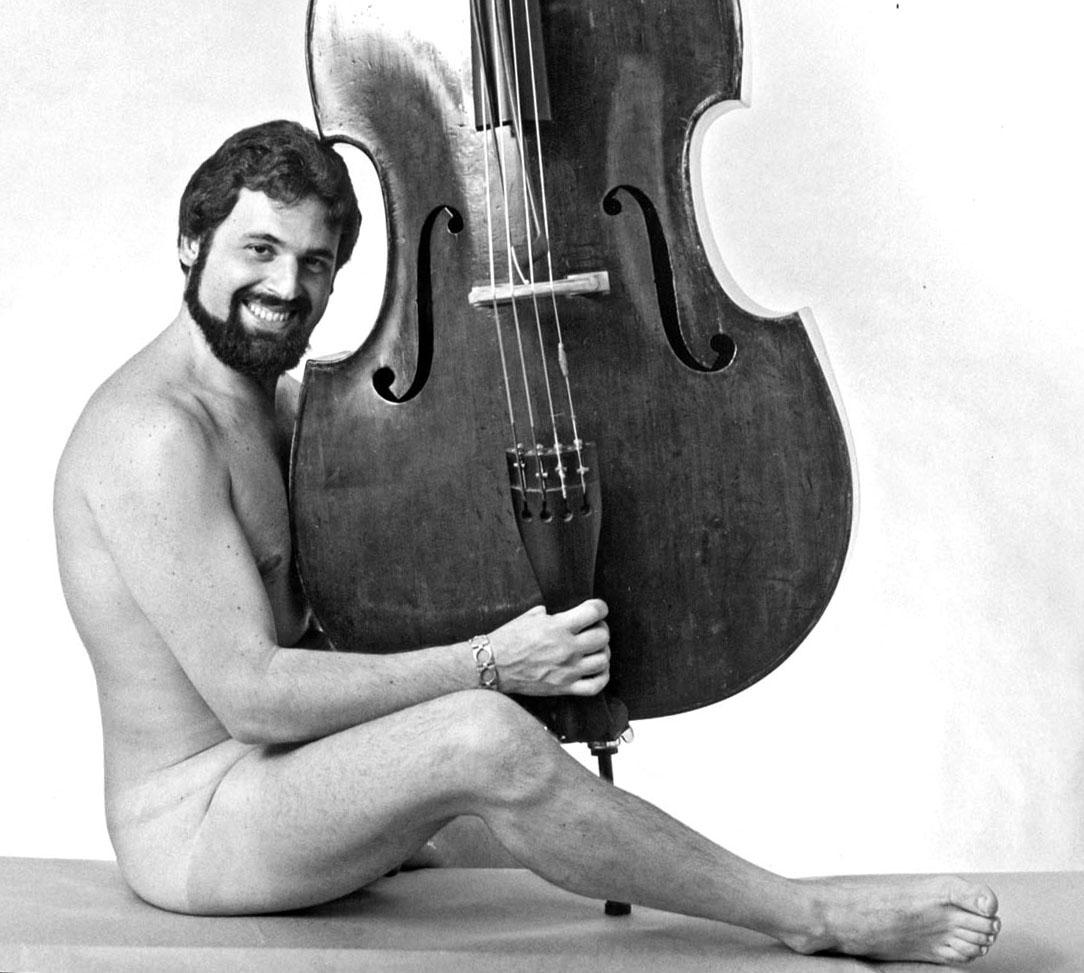 American classical bass virtuoso Gary Karr, photographed nude for After Dark - Photograph by Jack Mitchell
