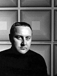 American painter & sculptor Richard Anuszkiewicz, signed by Jack Mitchell