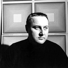 American painter & sculptor Richard Anuszkiewicz, signed by Jack Mitchell