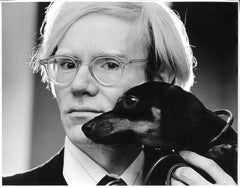 Retro Andy Warhol & his beloved dachshund Archie, signed by Jack Mitchell