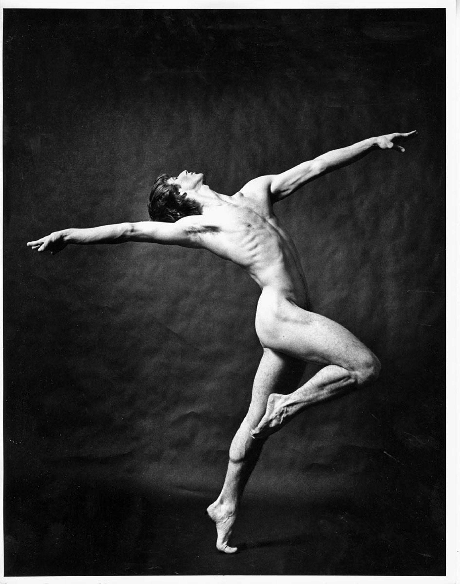 Jack Mitchell Black and White Photograph - Anonymous Male Nude Dancer