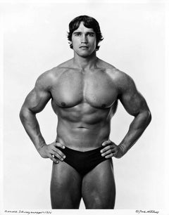 Vintage Professional Bodybuilder Arnold Schwarzenegger, Signed by Jack Mitchell
