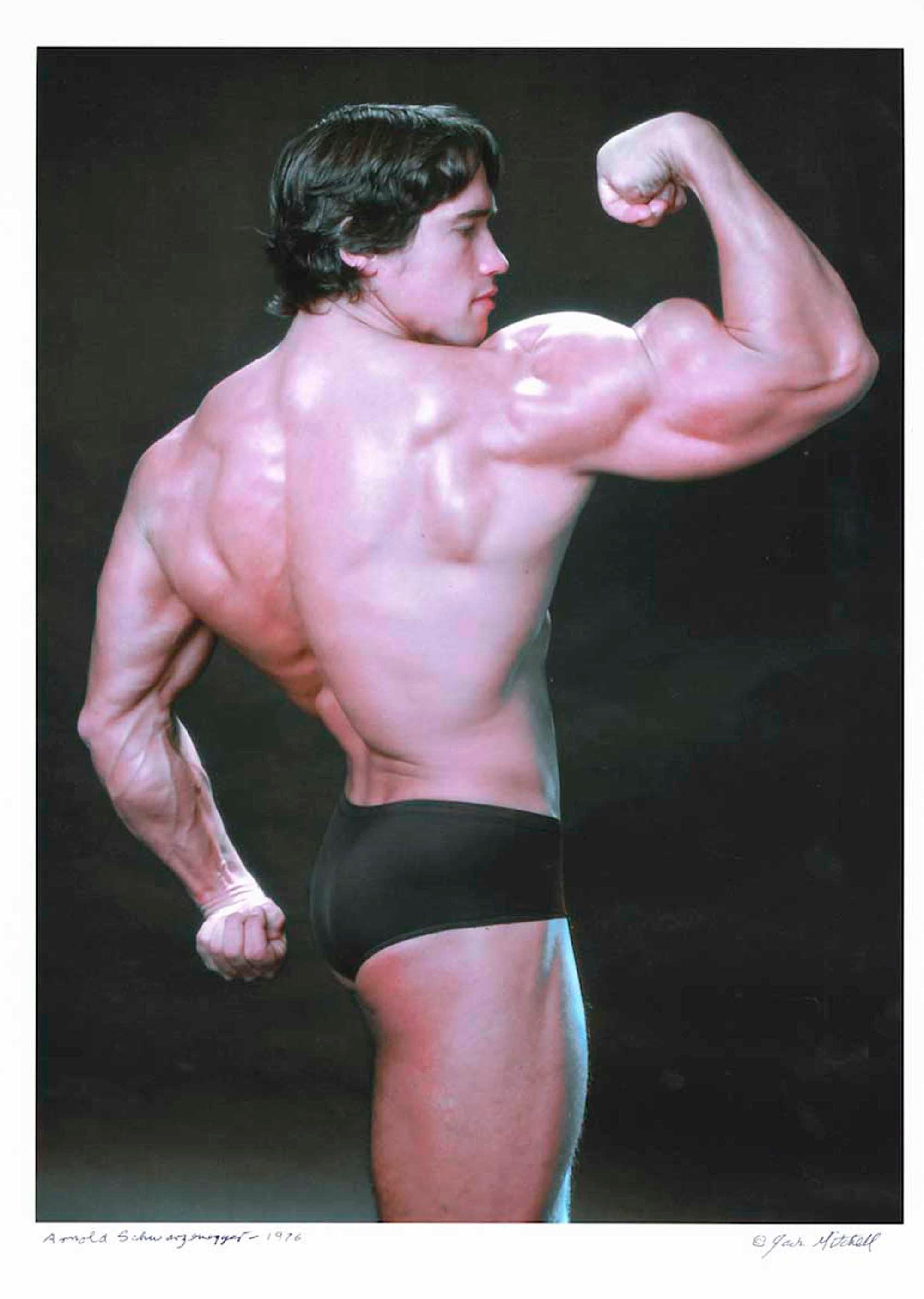 Arnold Schwarzenegger 'After Dark' cover story photo signed by Jack Mitchell