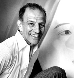 Artist Alex Katz in his studio, signed By Jack Mitchell
