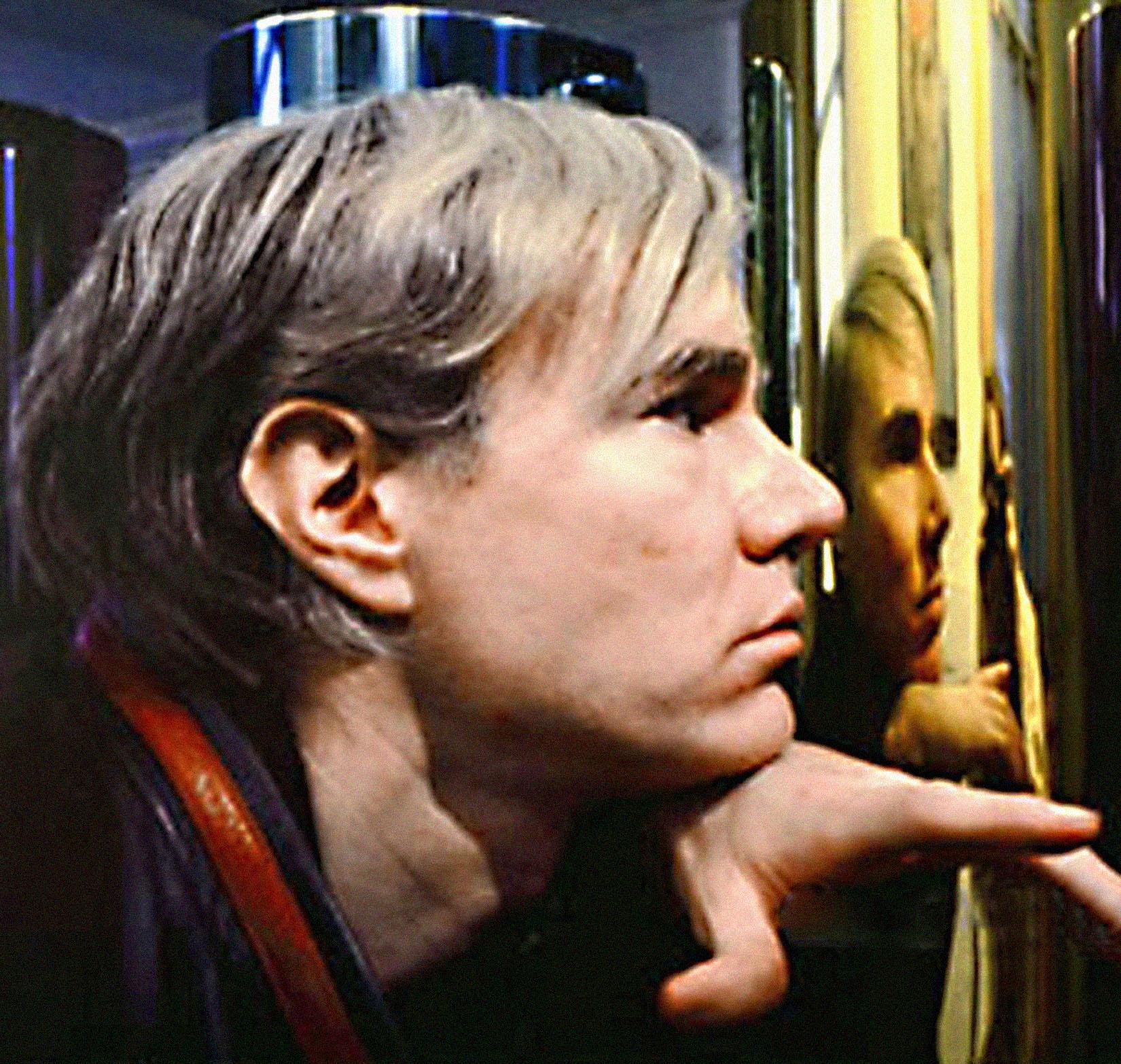 Artist Andy Warhol at his Union Square Factory, signed by Jack Mitchell For Sale 1