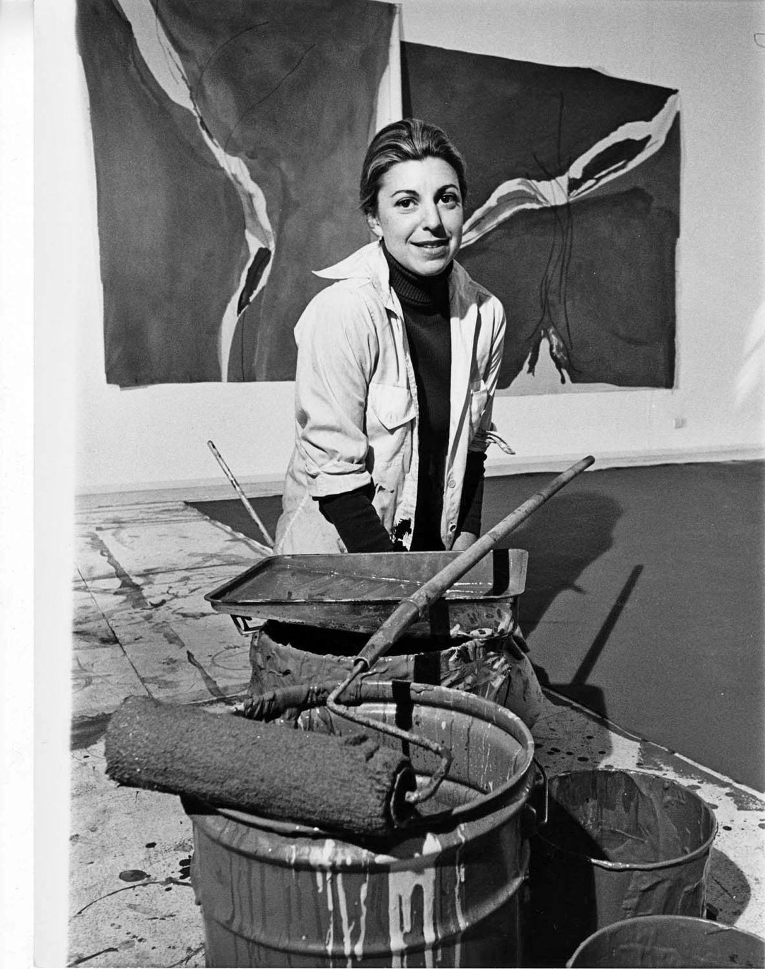 11 x 14" vintage silver gelatin photograph of artist Helen Frankenthaler in her studio in 1971. Signed by Jack Mitchell on the print verso.  Comes directly from the Jack Mitchell Archives with a certificate of authenticity.

 Jack Mitchell,