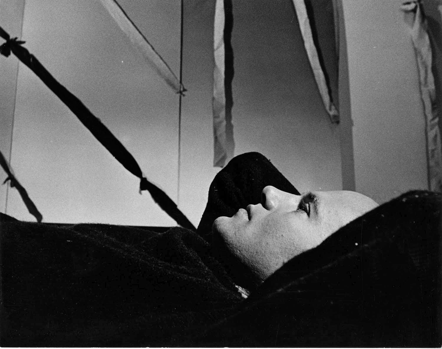 Artist James Rosenquist in his studio, signed by Jack Mitchell