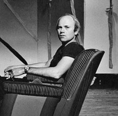 Artist James Rosenquist in his studio, signed by Jack Mitchell