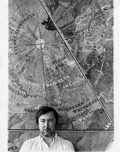 Artist Jasper Johns in his NYC studio, signed by Jack Mitchell