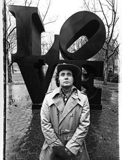   Artist Robert Indiana with his LOVE sculpture in Central Park, NYC