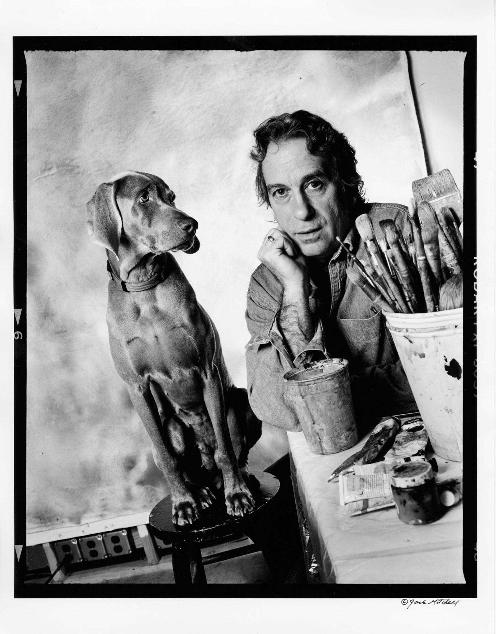 11 x 14" alte Silbergelatinefotografie des Künstlers William Wegman und seines geliebten Hundes Fay, 1995. Signiert von Jack Mitchell auf der Rückseite des Drucks. Kommt direkt aus dem Jack Mitchell Archiv mit einem Echtheitszertifikat.

Jack