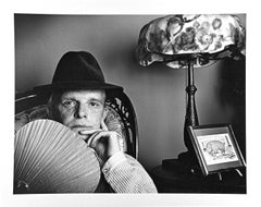 Author Truman Capote photographed at his United Nations Plaza apartment 