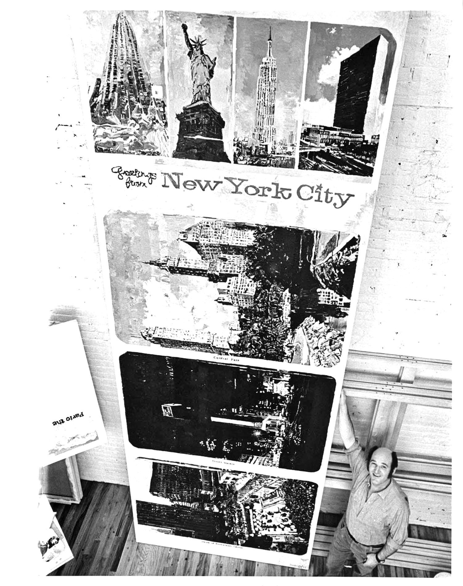 Jack Mitchell Black and White Photograph – Britisch-amerikanischer Künstler Malcolm Morley in seinem Studio in Manhattan 