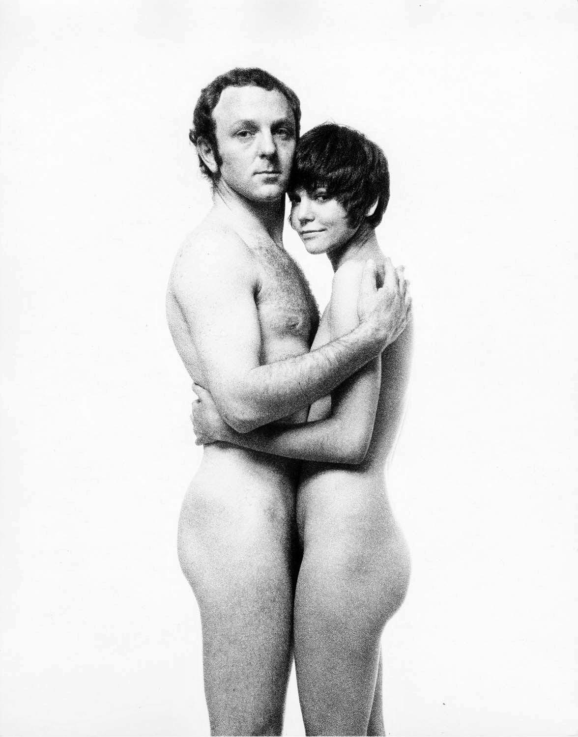 British pop artist Gerald Laing & wife Galina pose nude for wedding photos