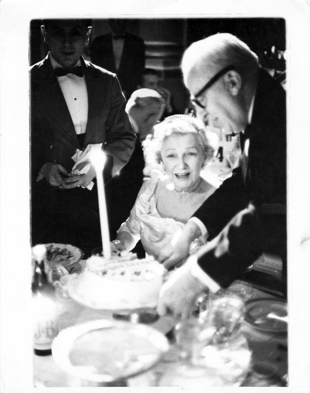 Jack Mitchell Black and White Photograph - Broadway star and dancer Irene Castle 70th Birthday at the Plaza Hotel