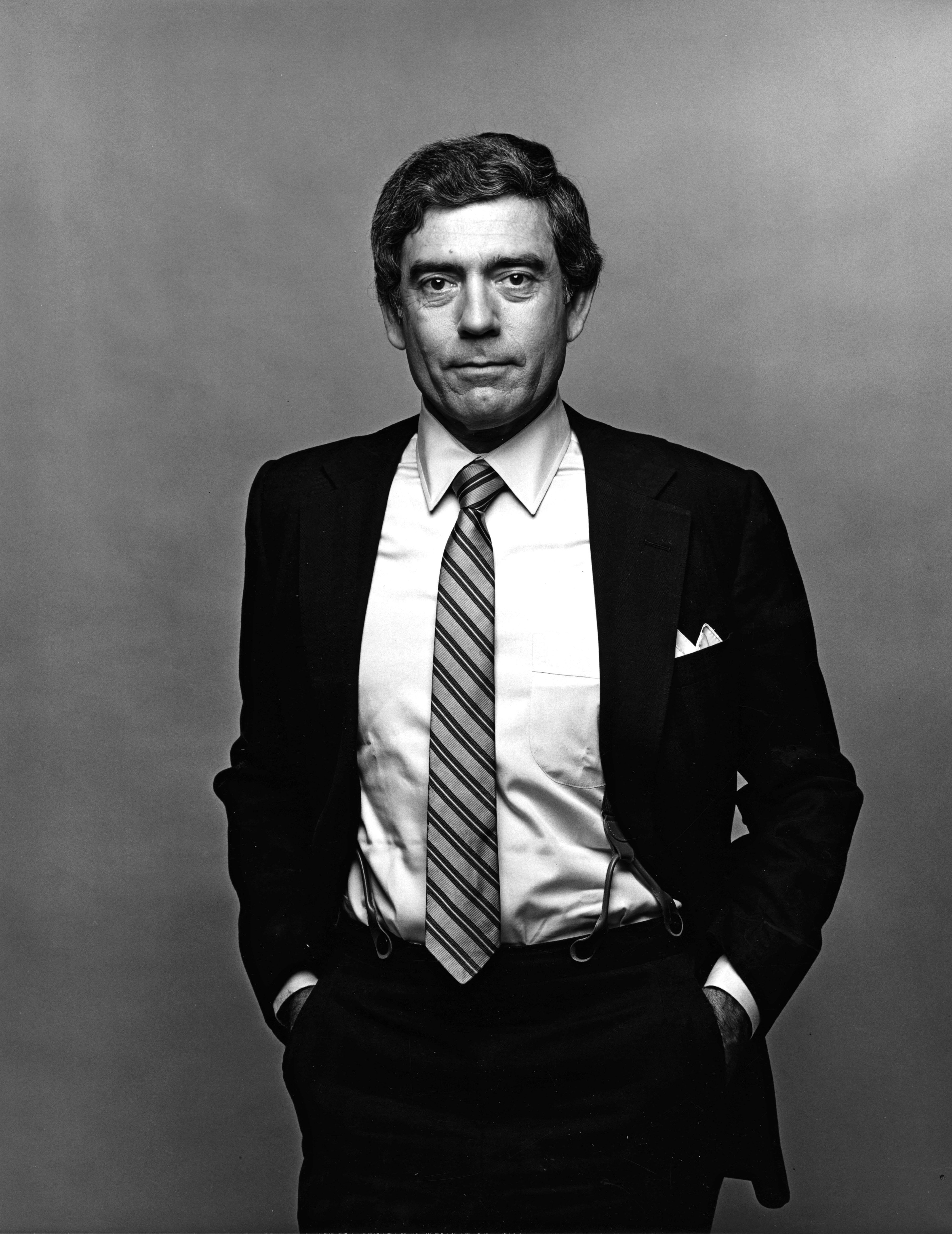 Jack Mitchell Black and White Photograph - CBS News anchor Dan Rather