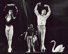 Choreographer George Balanchine rehearsing Edward Villella and Patricia McBride