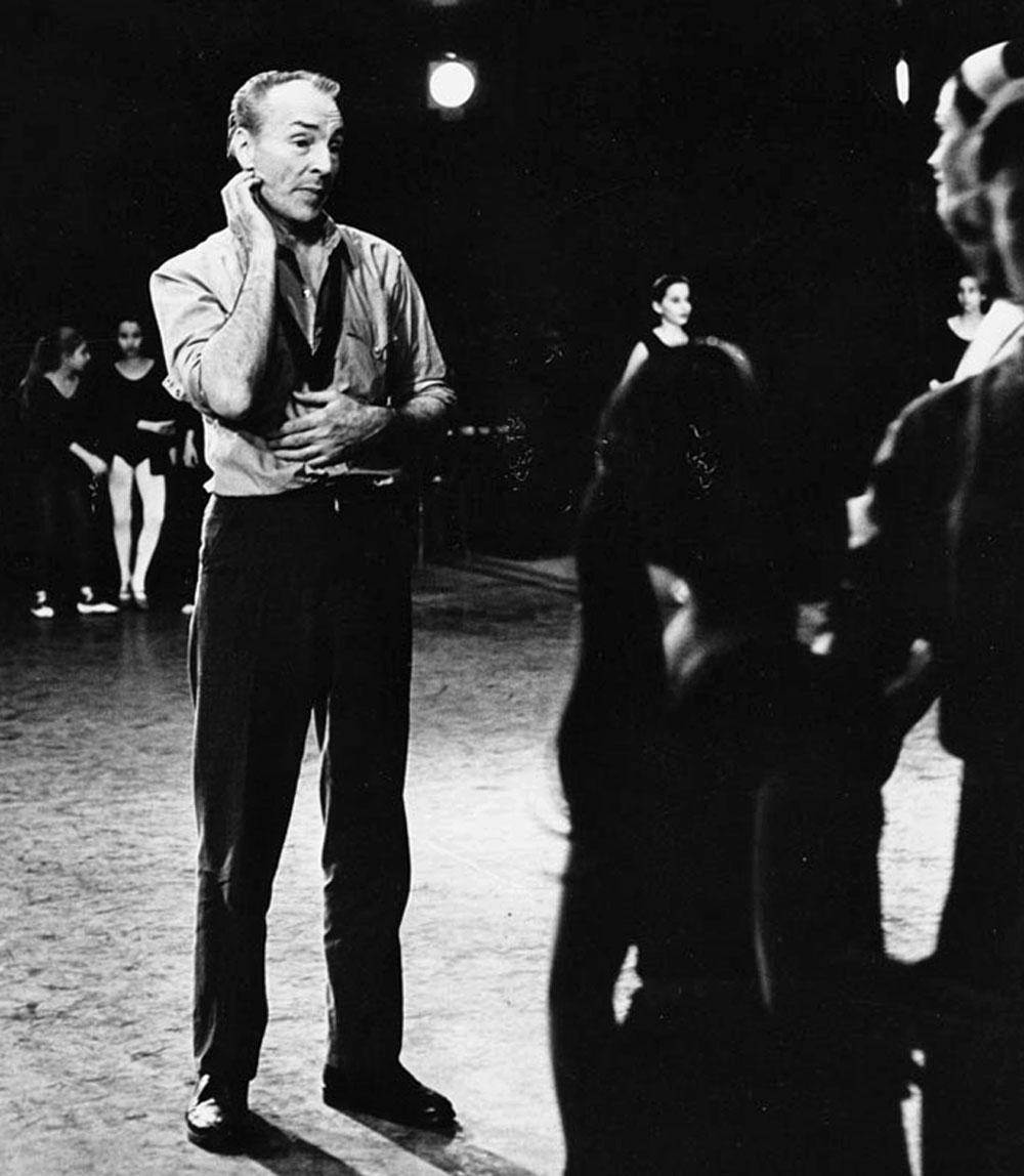 Choreographer George Balanchine rehearsing NYCB's  