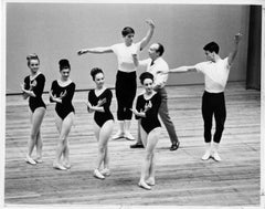 Vintage  Choreographer George Balanchine Rehearsing the New York City Ballet, signed 