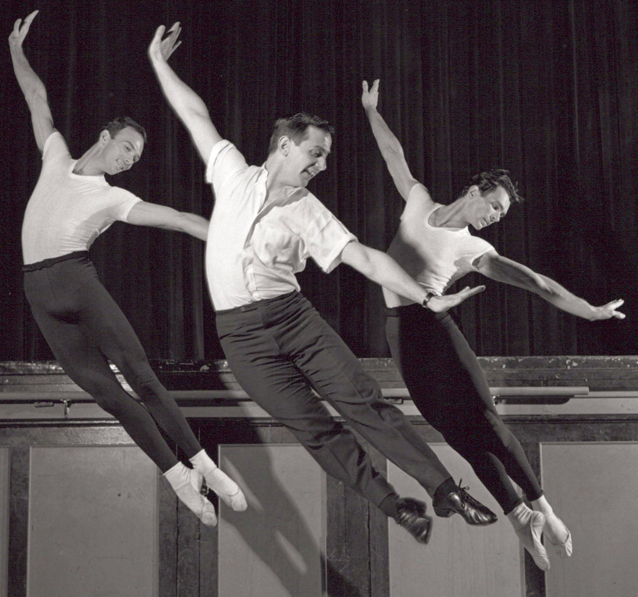 Choreographer Robert Joffrey, Nels Jorgensen & Paul Sutherland dancing  - Photograph by Jack Mitchell