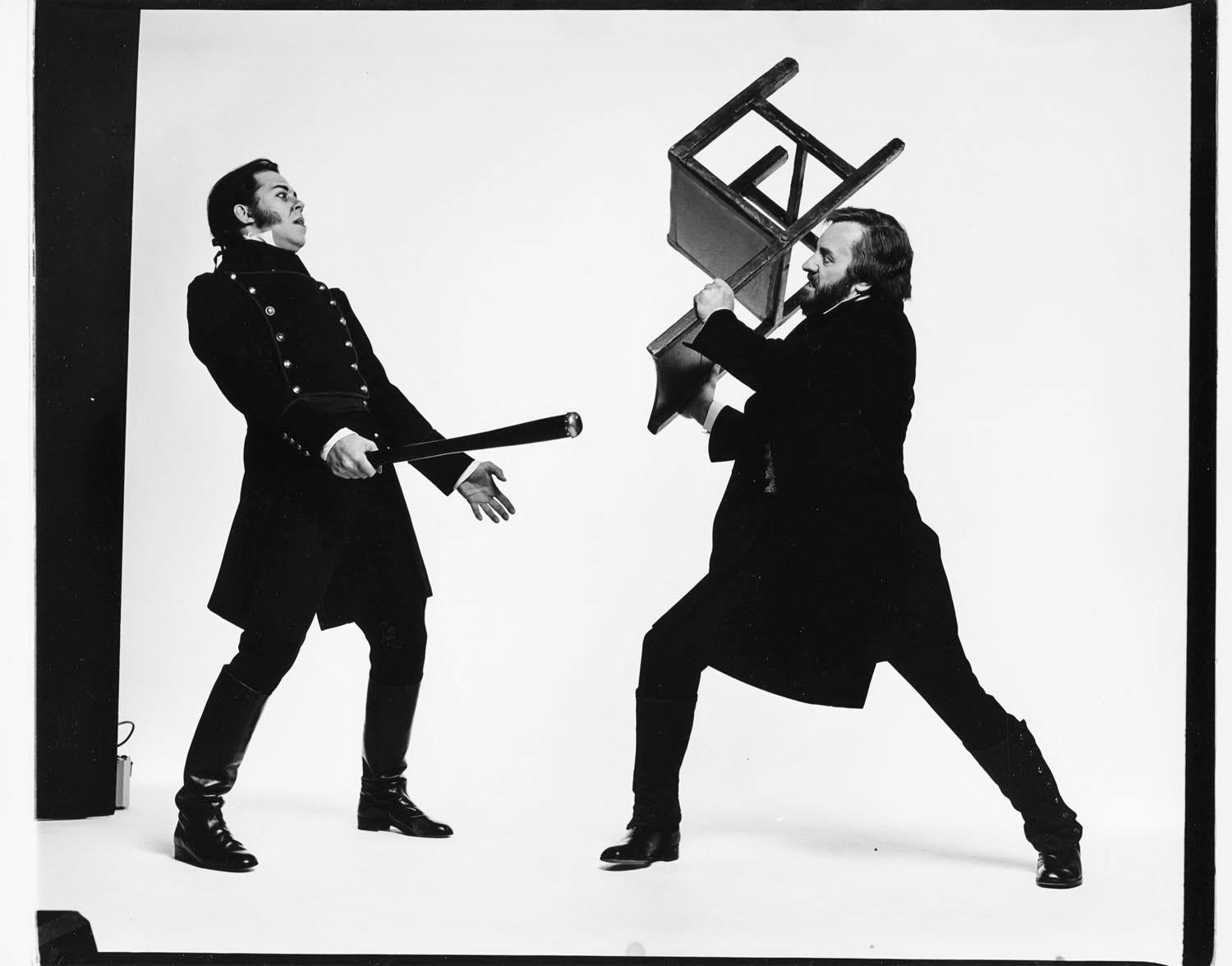 Black and White Photograph di Jack Mitchell - Colm Wilkenson, Terrance Mann in "Les Miserables" a Broadway firmato da Mitchell