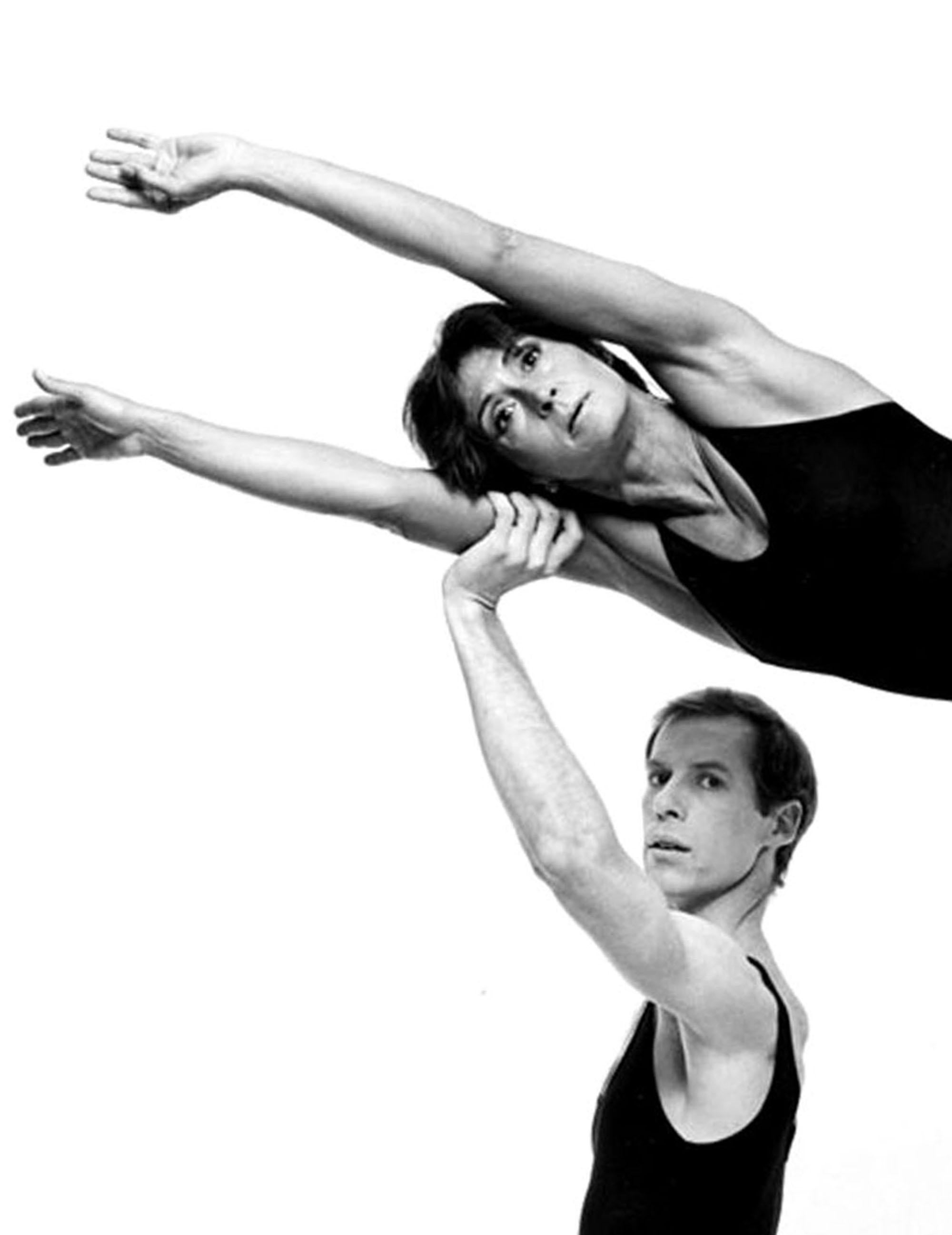 Dance Company Founder Twyla Tharp held aloft by her dancers - Photograph by Jack Mitchell