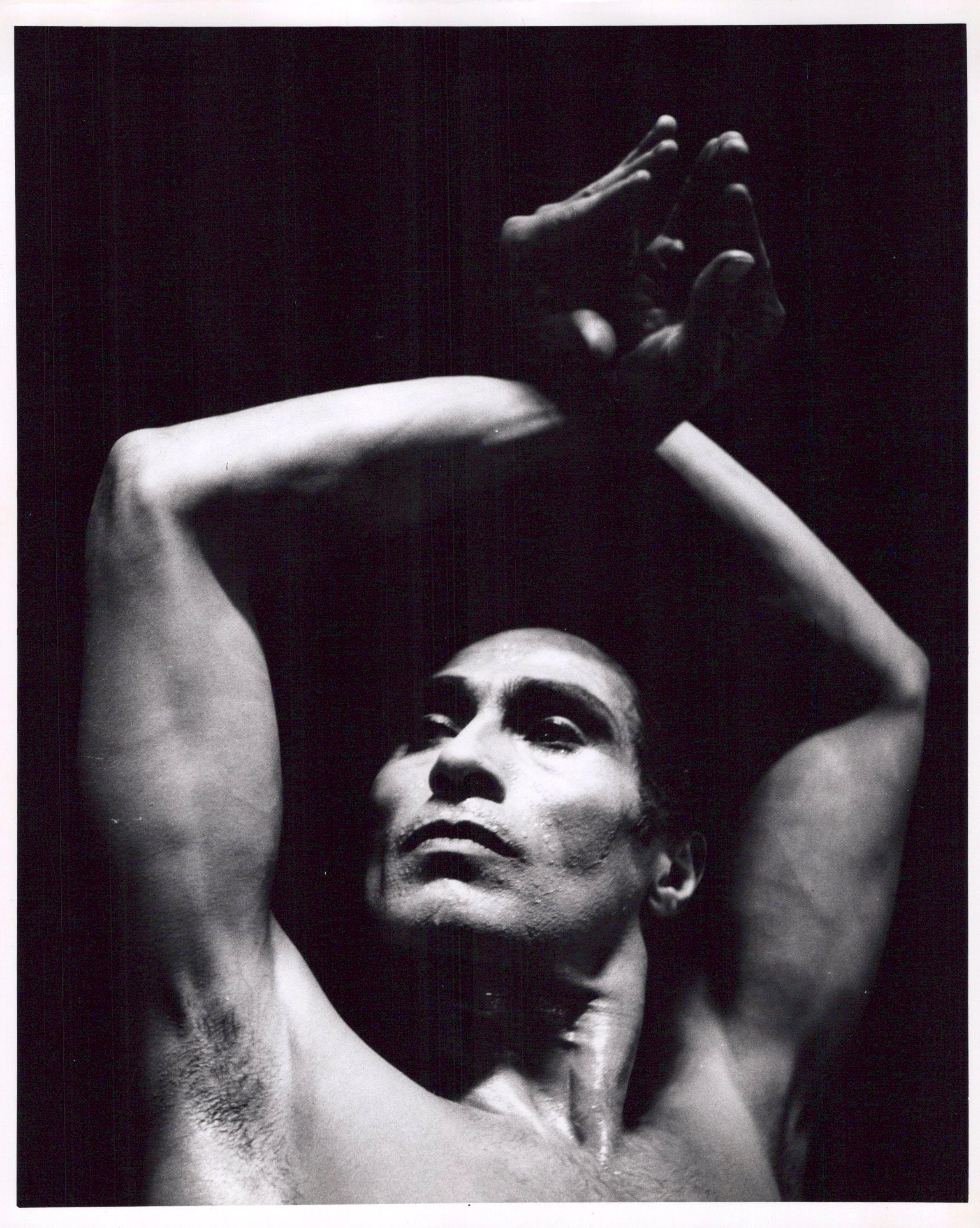 Jack Mitchell Black and White Photograph - Dancer/Choreographer José Limón performing 'I, Odysseus' at Jacob's Pillow