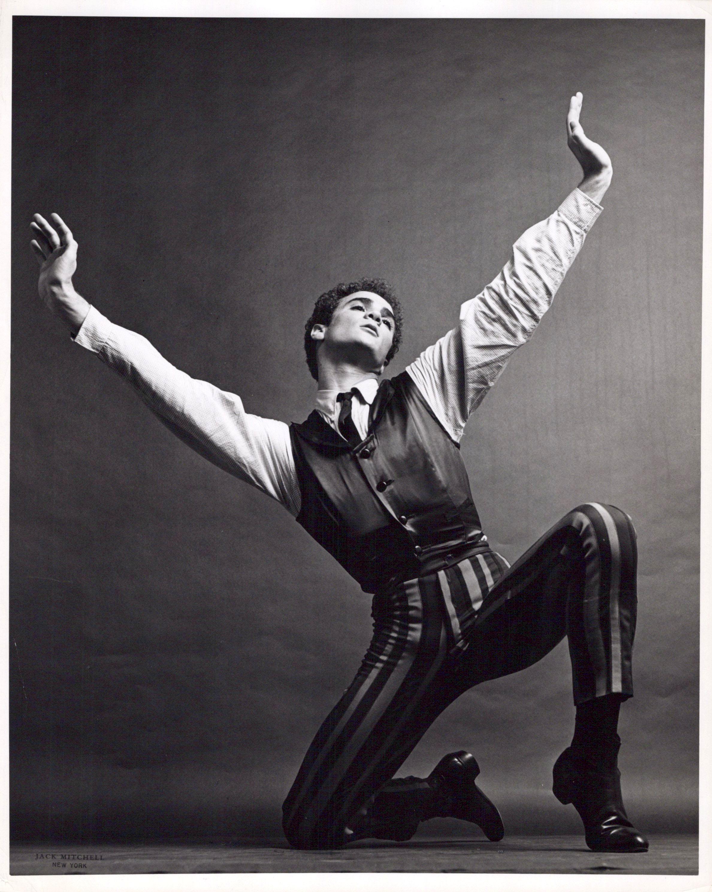 Jack Mitchell Black and White Photograph - Dancer & Choreographer Louis Falco Performing
