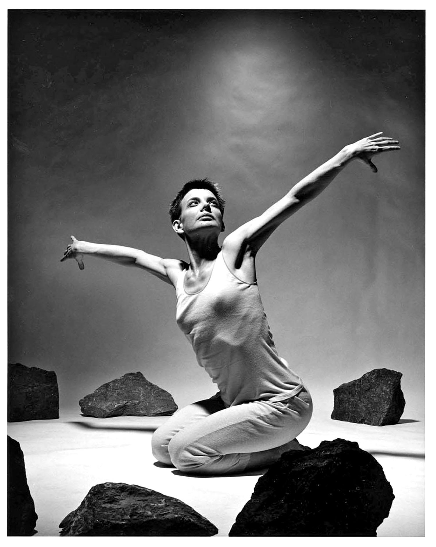 Jack Mitchell Black and White Photograph - Dancer/choreographer Molissa Fenley performing